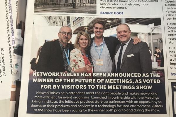 Amsterdamse startup NetworkTables wint Future of Meetings Award voor meest innovatieve evenementtechnologiestartup
