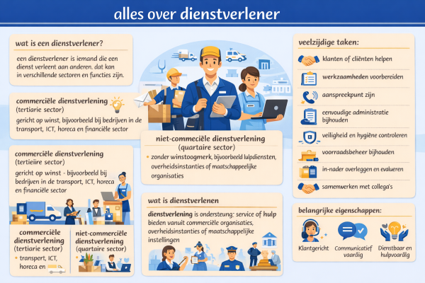 Alles over het beroep dienstverlener wat doet een dienstverlener