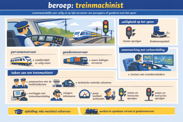 Alles over het beroep treinmachinist wat doet een treinmachinist