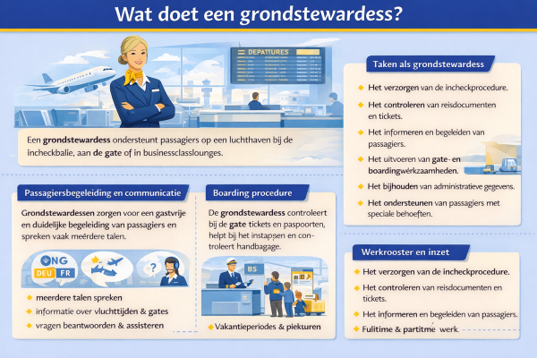 Alles over het beroep grondstewardess Wat doet een grondstewardess