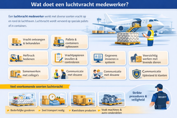 Alles over het beroep luchtvracht medewerker Wat doet een luchtvracht medewerker