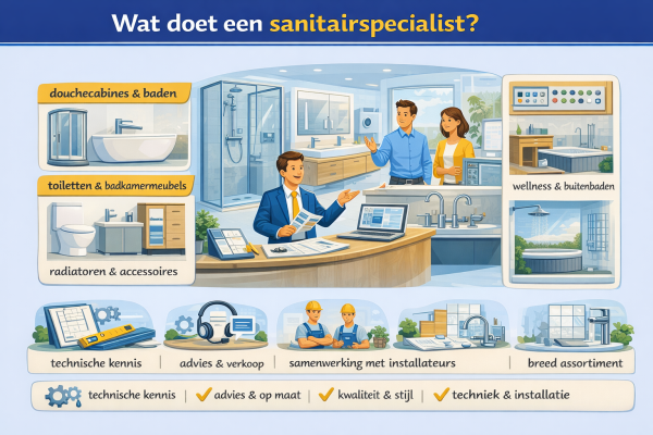 Alles over het beroep sanitairspecialist Wat doet een sanitairspecialist