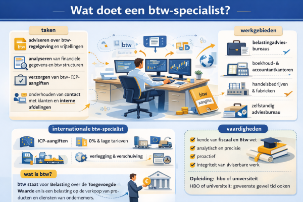 Alles over het beroep btw-specialist Wat doet een btw-specialist