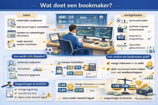 Alles over het beroep bookmaker Wat doet een bookmaker