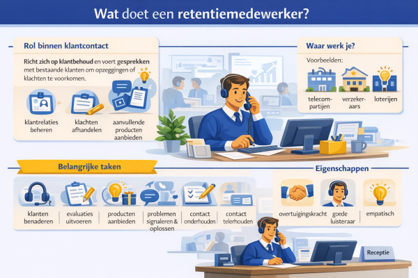 Alles over het beroep retentiemedewerker Wat doet een retentiemedewerker