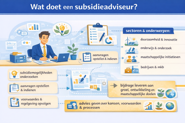 Alles over het beroep subsidieadviseur Wat doet een subsidieadviseur