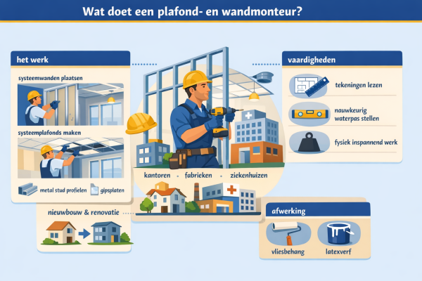 Alles over het beroep plafond- en wandmonteur Wat doet een plafond- en wandmonteur