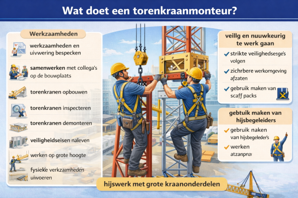 Alles over het beroep torenkraanmonteur Wat doet een torenkraanmonteur