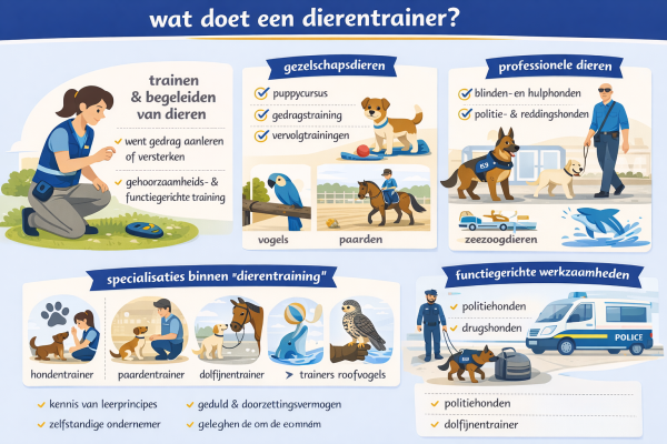 Alles over het beroep dierentrainer Wat doet een dierentrainer