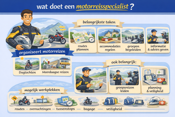 Alles over het beroep motorreisspecialist Wat doet een motorreisspecialist