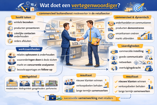Wat doet een vertegenwoordiger (detailhandel)