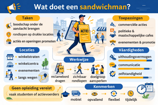 Alles over het beroep sandwichman Wat doet een sandwichman