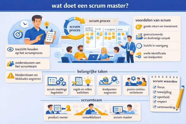 Alles over het beroep scrum master Wat doet een scrum master