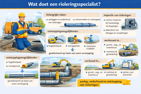 Alles over het beroep rioleringsspecialist Wat doet een rioleringsspecialist