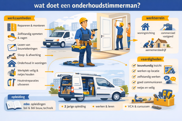 Alles over het beroep onderhoudstimmerman Wat doet een onderhoudstimmerman