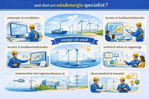 Alles over het beroep windenergie specialist Wat doet een windenergie specialist