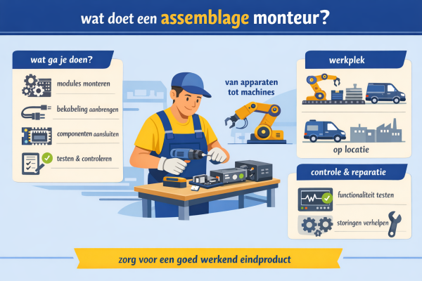Alles over het beroep assemblage monteur Wat doet een assemblage monteur
