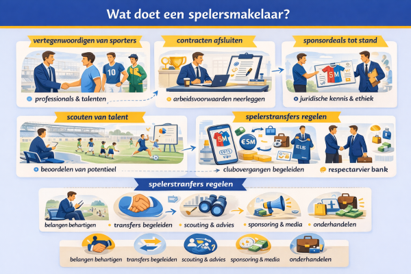 Alles over het beroep spelersmakelaar Wat doet een spelersmakelaar
