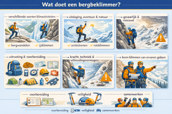 Alles over het beroep bergbeklimmer Wat doet een bergbeklimmer