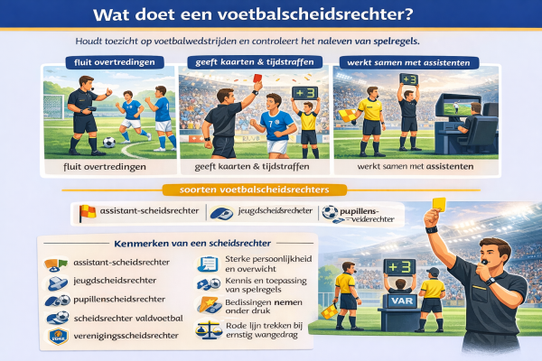 Alles over het beroep voetbalscheidsrechter Wat doet een voetbalscheidsrechter
