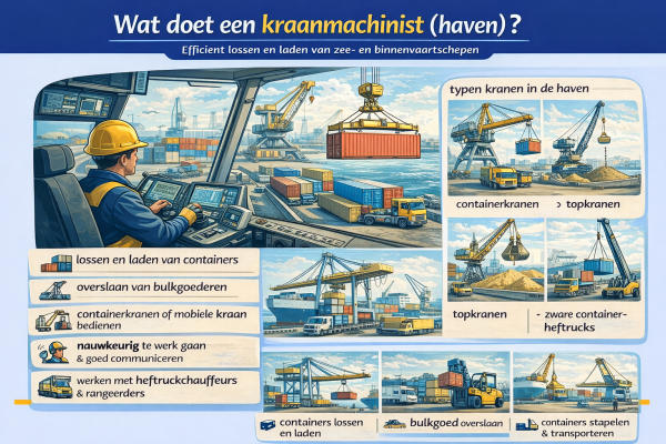Wat doet een kraanmachinist (haven)