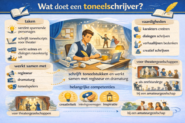 Alles over het beroep toneelschrijver Wat doet een toneelschrijver