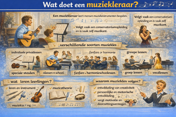 Alles over het beroep muziekleraar Wat doet een muziekleraar