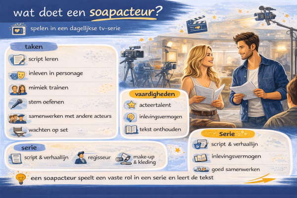 Alles over het beroep soapacteur Wat doet een soapacteur
