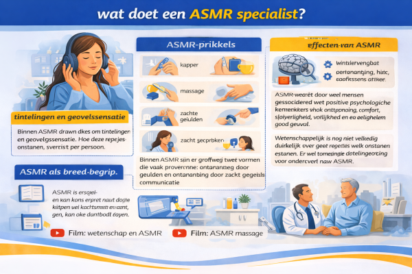 Alles over het beroep ASMR specialist Wat doet een ASMR specialist