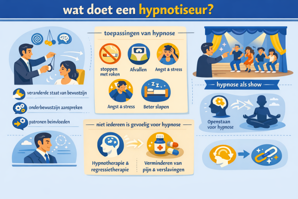 Alles over het beroep hypnotiseur Wat doet een hypnotiseur