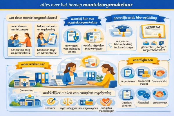 Alles over het beroep mantelzorgmakelaar Wat doet een mantelzorgmakelaar