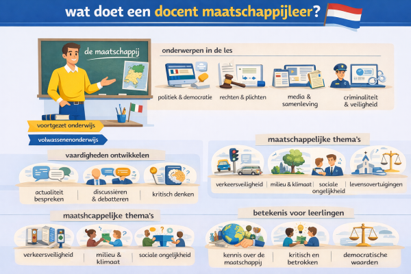 Wat doet een docent maatschappijleer