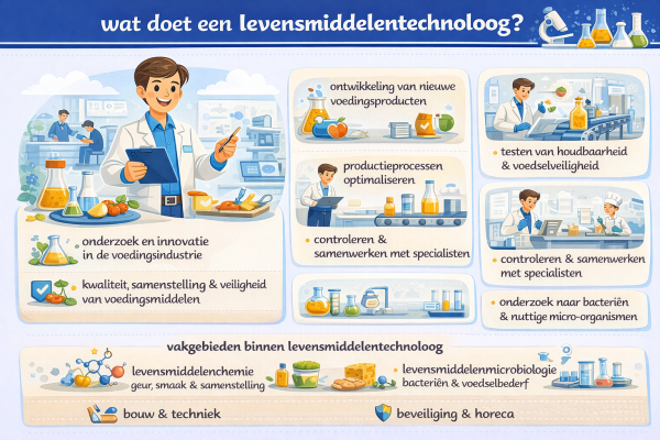 Alles over het beroep levensmiddelentechnoloog Wat doet een levensmiddelentechnoloog