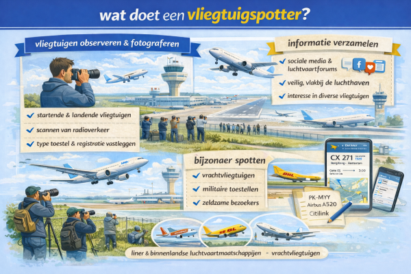 Alles over het beroep vliegtuigspotter Wat doet een vliegtuigspotter