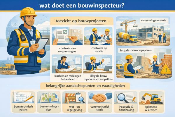 Alles over het beroep bouwinspecteur Wat doet een bouwinspecteur