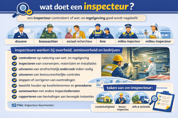 Alles over het beroep inspecteur Wat doet een inspecteur