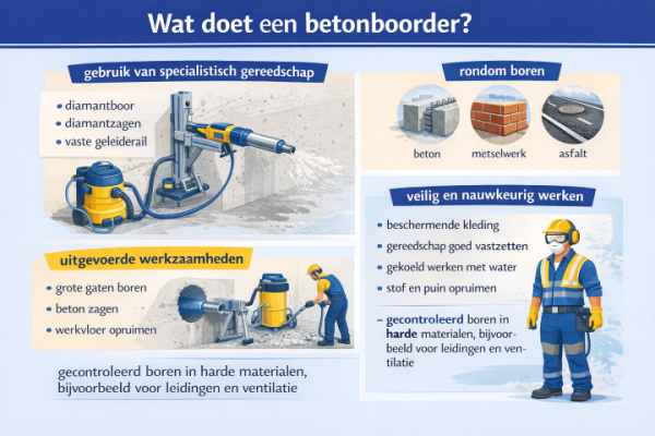 Alles over het beroep betonboorder Wat doet een betonboorder