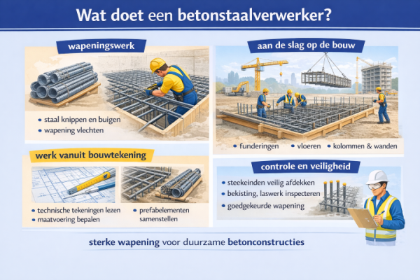 Alles over het beroep betonstaalverwerker Wat doet een betonstaalverwerker