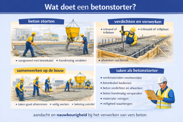 Alles over het beroep betonstorter Wat doet een betonstorter