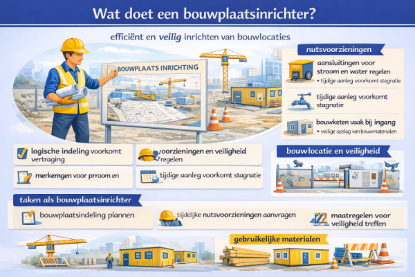 Alles over het beroep bouwplaatsinrichter Wat doet een bouwplaatsinrichter