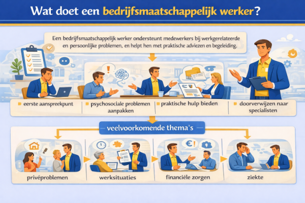 Alles over het beroep bedrijfsmaatschappelijk werker Wat doet een bedrijfsmaatschappelijk werker