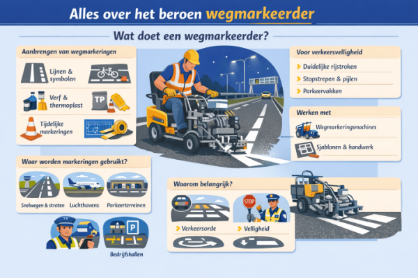 Alles over het beroep wegmarkeerder Wat doet een wegmarkeerder