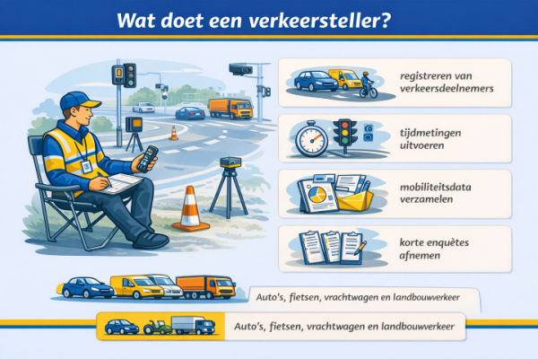 Alles over het beroep verkeersteller Wat doet een verkeersteller