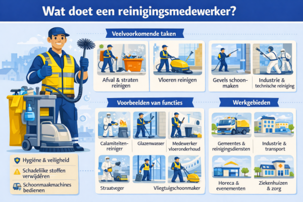 Alles over het beroep reinigingsmedewerker Wat doet een reinigingsmedewerker