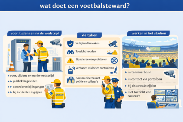 Alles over het beroep voetbalsteward Wat doet een voetbalsteward