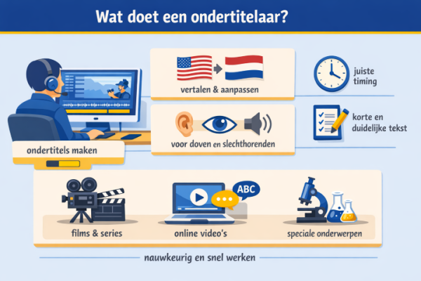 Alles over het beroep ondertitelaar Wat doet een ondertitelaar