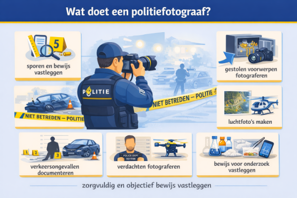 Alles over het beroep politiefotograaf Wat doet een politiefotograaf