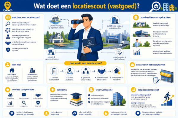 Alles over het beroep locatiescout vastgoed Wat doet een locatiescout vastgoed