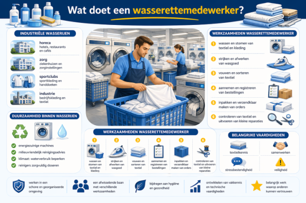Alles over het beroep wasserettemedewerker Wat doet een wasserettemedewerker
